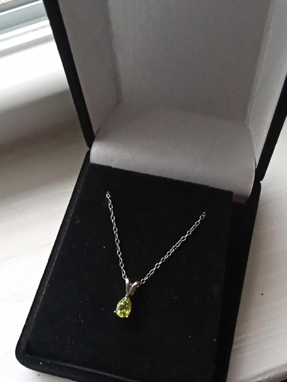 925 Sterling Silver Pear Cut Peridot